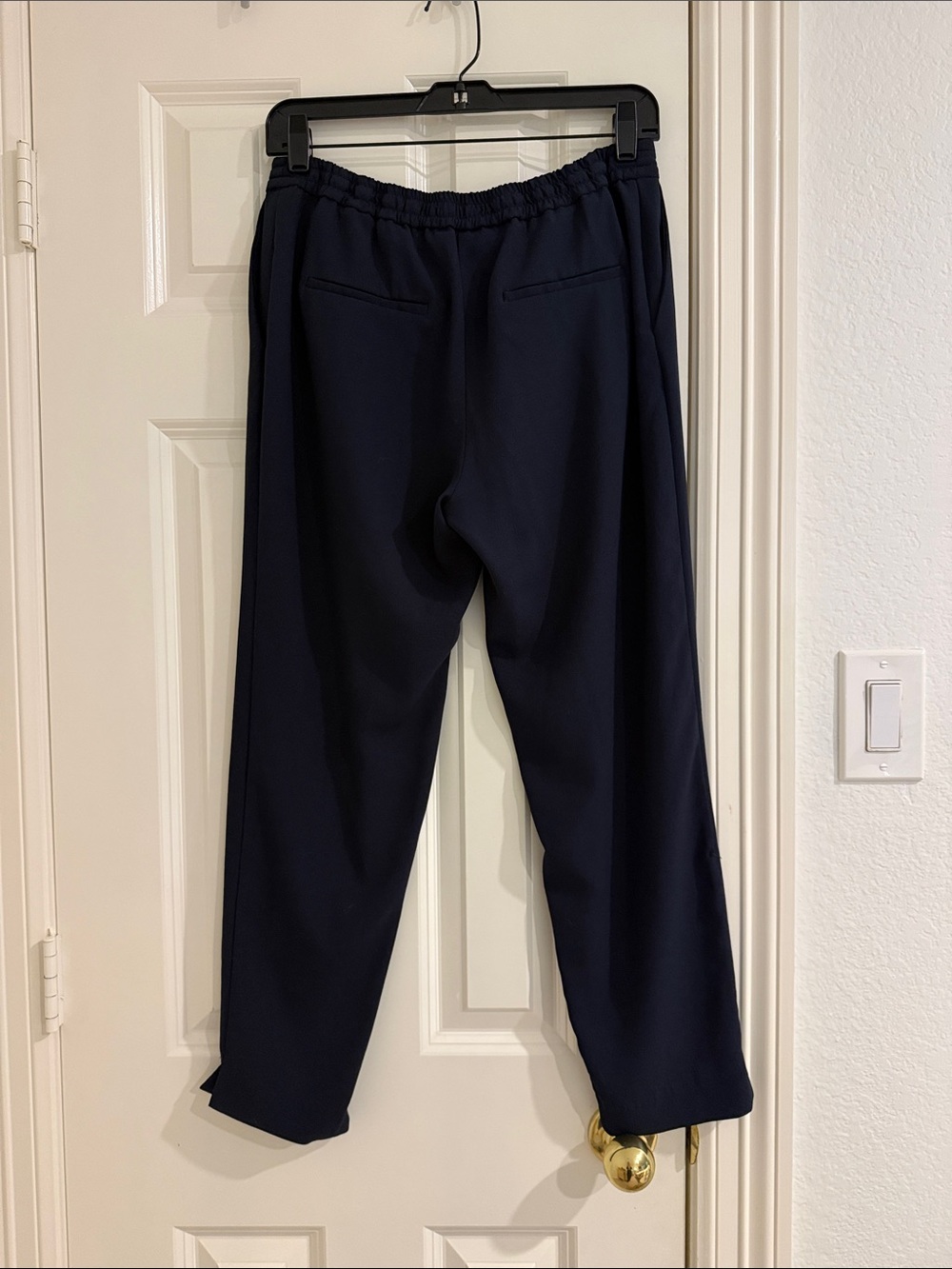 Navy Drawstring Trousers - Picture 3 of 5